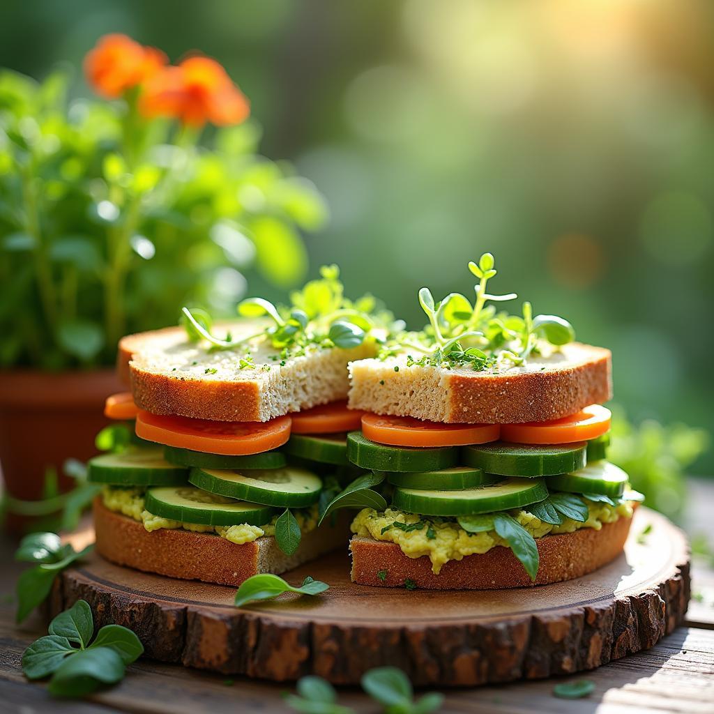 Whimsical Garden Delight Sandwich