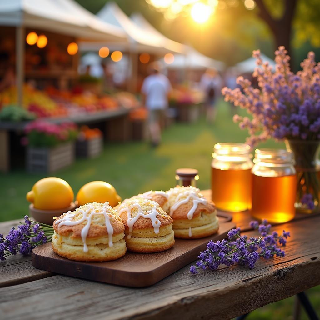 Lavender Honey Scones with Lemon Glaze