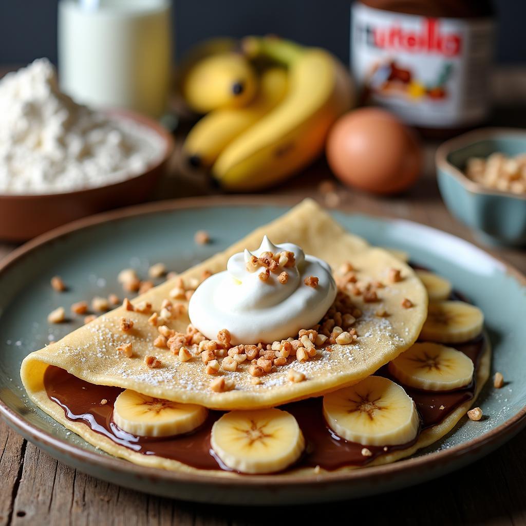 Caramelized Banana Nutella Crepes