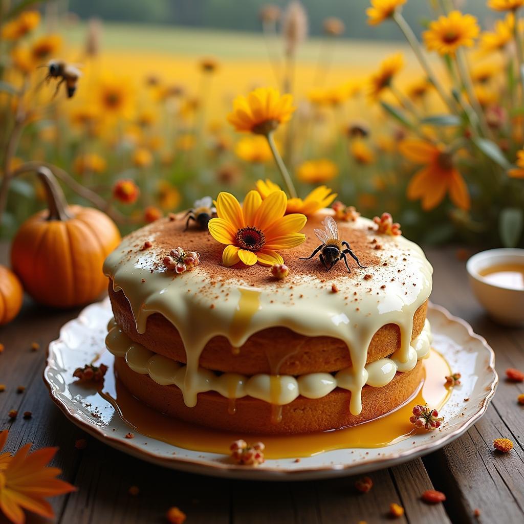 Golden Honey Cake with Spiced Cream Cheese Frosting