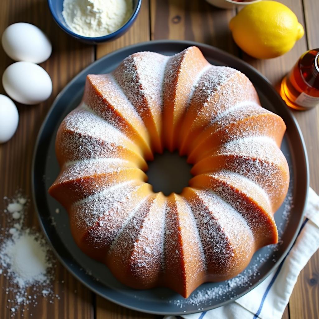 Moist Vanilla Bundt Cake with a Touch of Lemon