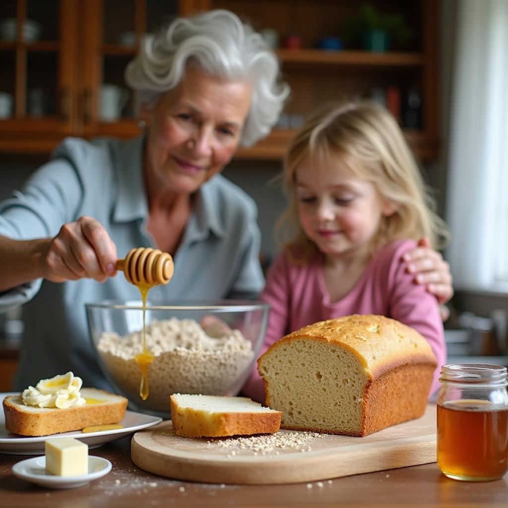 Hearty Honey Oat Batter Bread