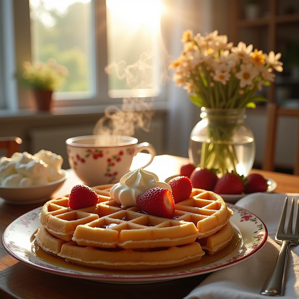 Fluffy Vanilla Bean Waffles