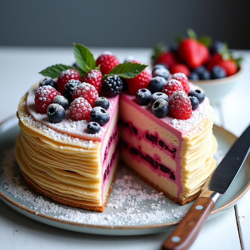 Wholesome Berry & Chia Crepe Cake