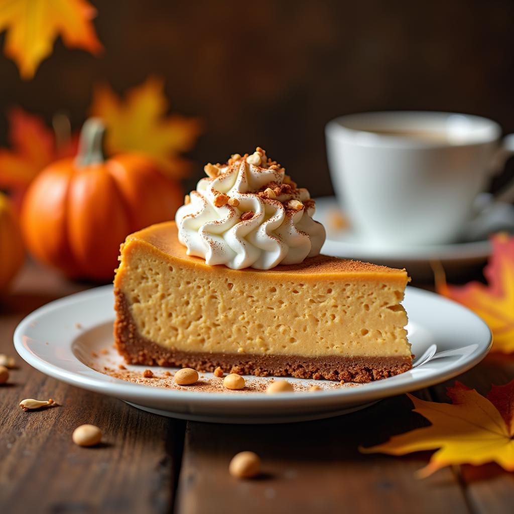 Modern Pumpkin Cheesecake with Spiced Macadamia Nut Crust