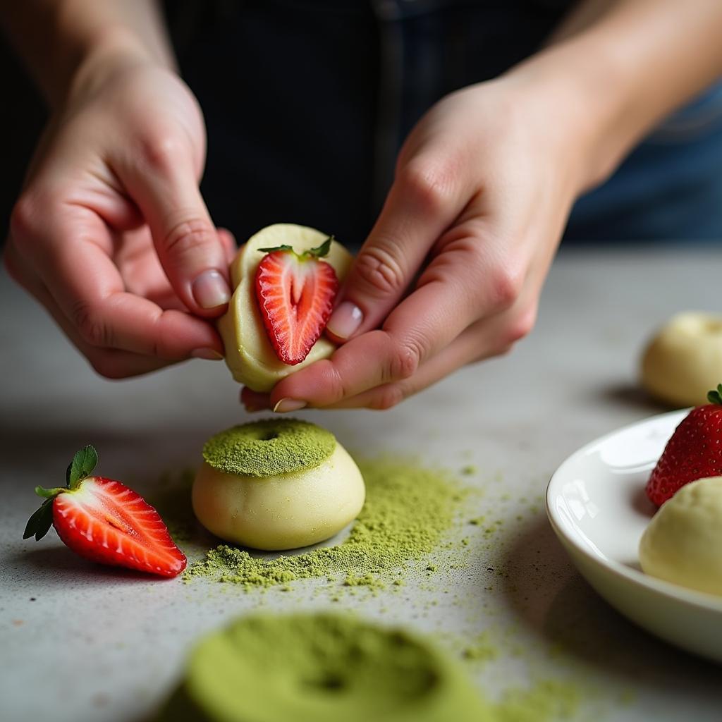 Matcha Strawberry Mochi Delight