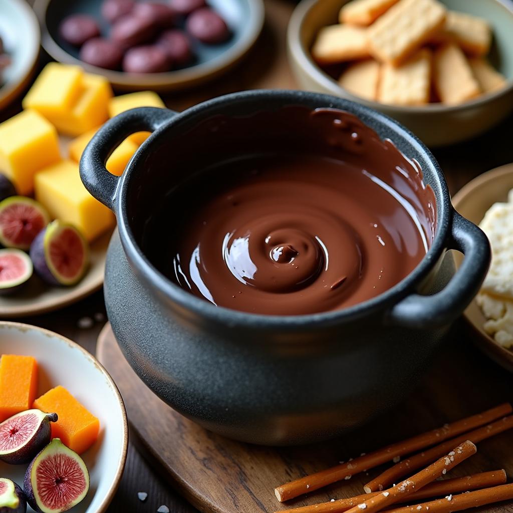 Chocolate Fondue with Exotic Dipping Delights