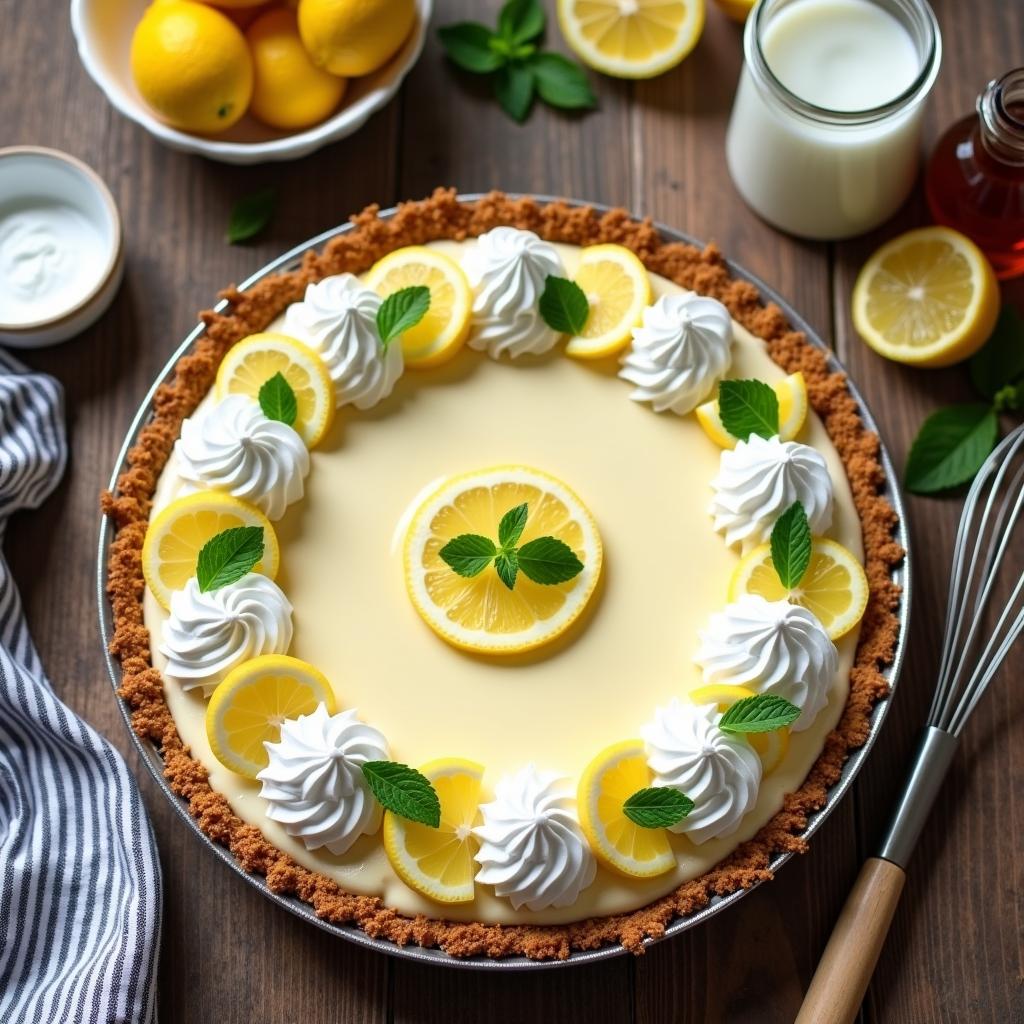 Vibrant Vegan Lemon Chiffon Pie