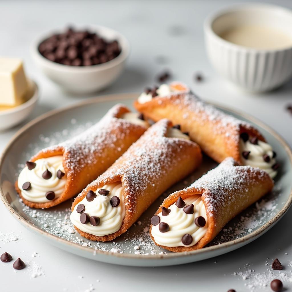 Decadent Vegan Cannoli with Chocolate Chip Filling