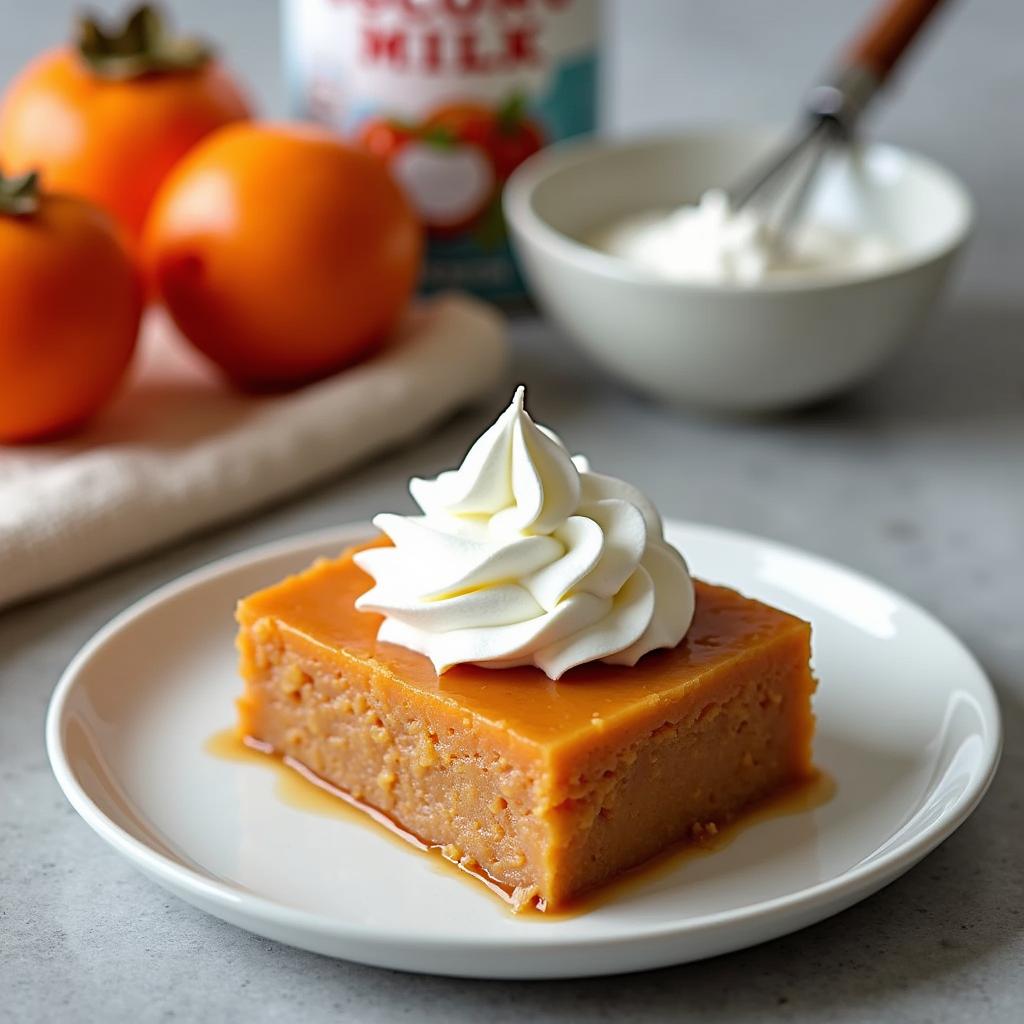 Spiced Persimmon Pudding with Coconut Cream