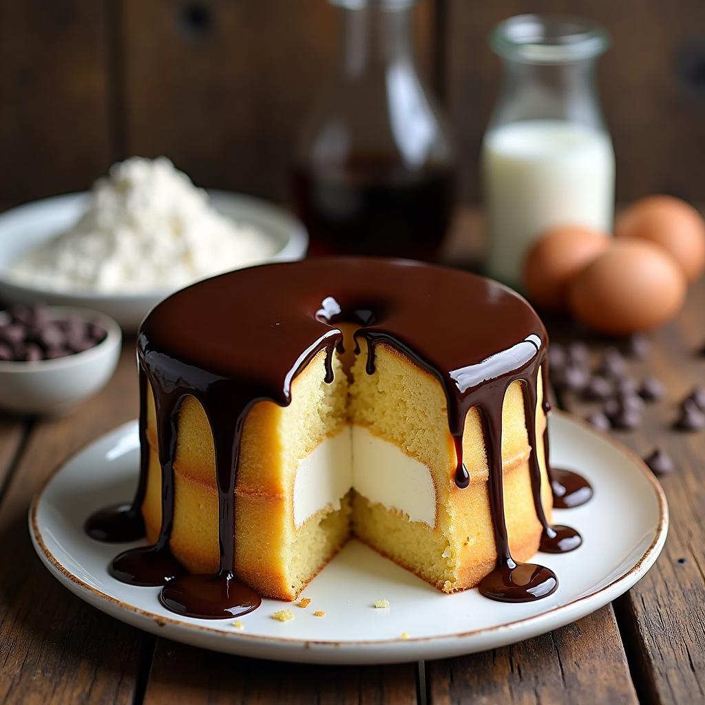 Simple Boston Cream Pie with Minimal Ingredients