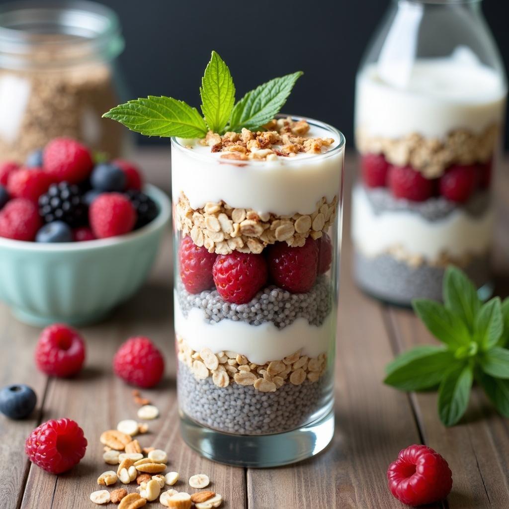 Nutty Superfood Parfait with Chia and Berries