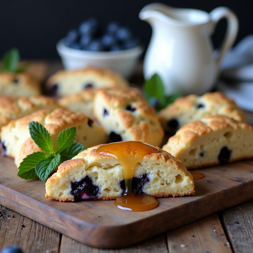 Delightful Vegan Drop Scones with Blueberry Bliss