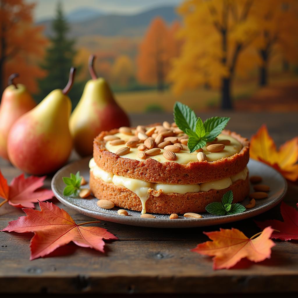 Autumn Pear and Almond Charlotte