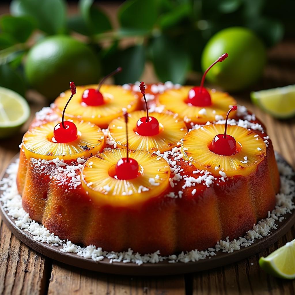 Caramelized Coconut Pineapple Upside-Down Cake