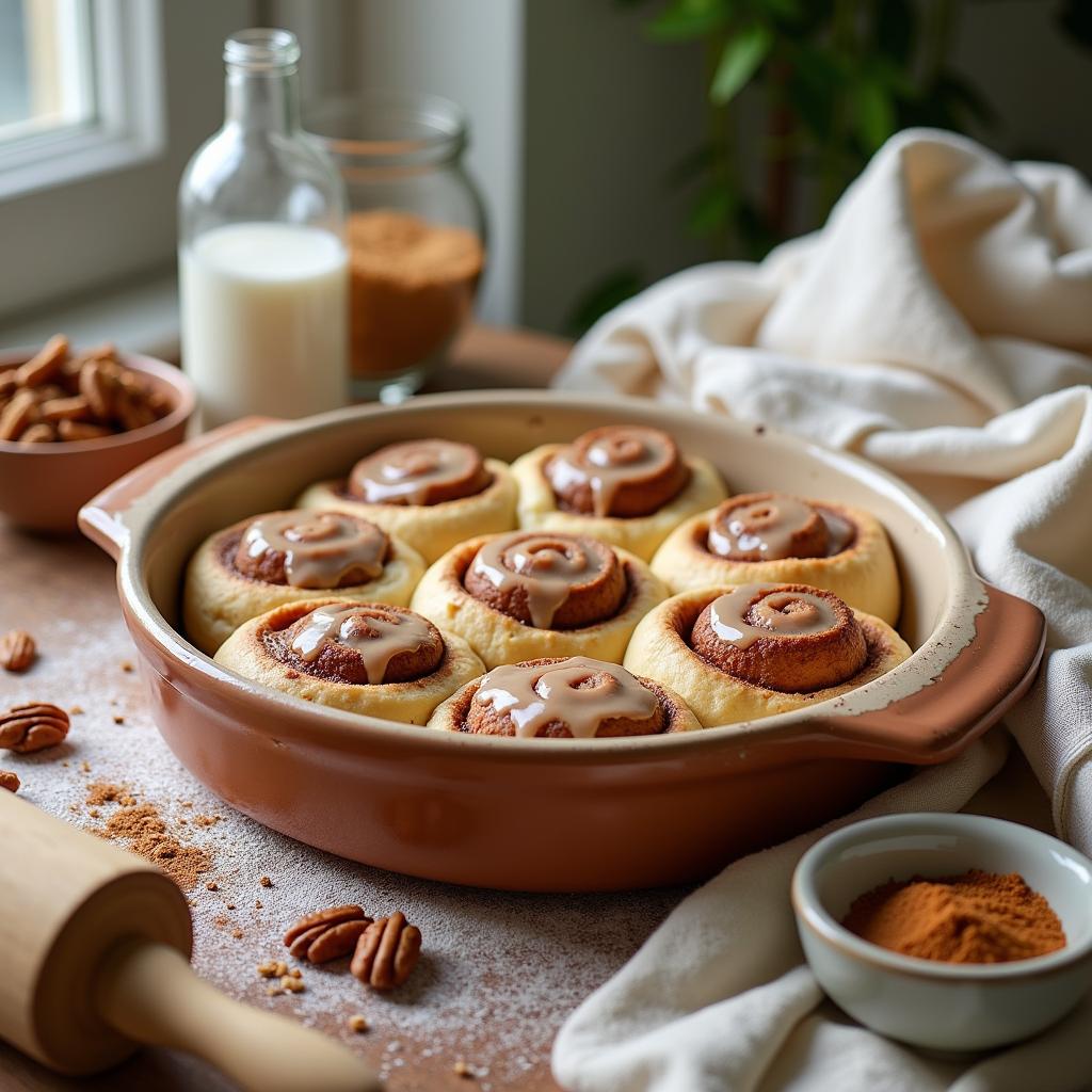 Chai-Spiced Vegan Cinnamon Rolls with Maple Glaze