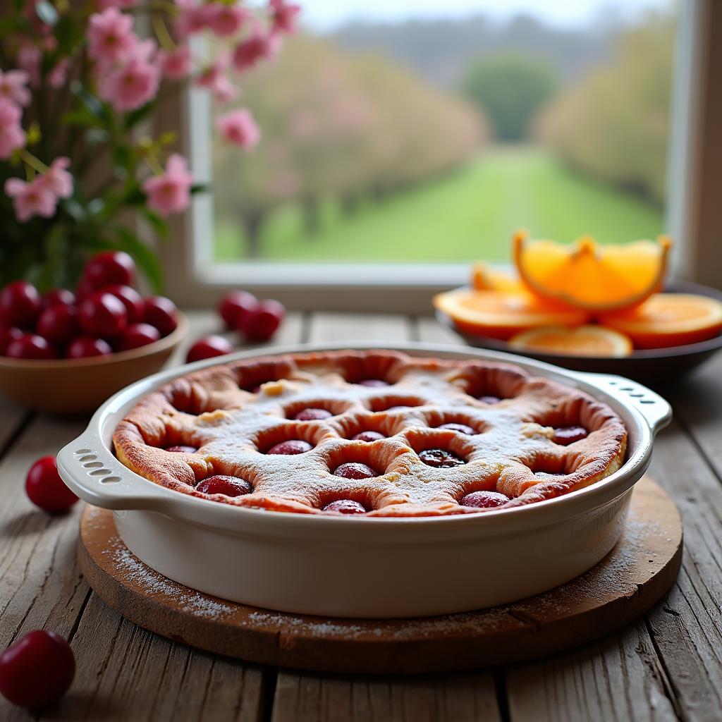 Cherry Blossom Clafoutis with a Twist of Orange