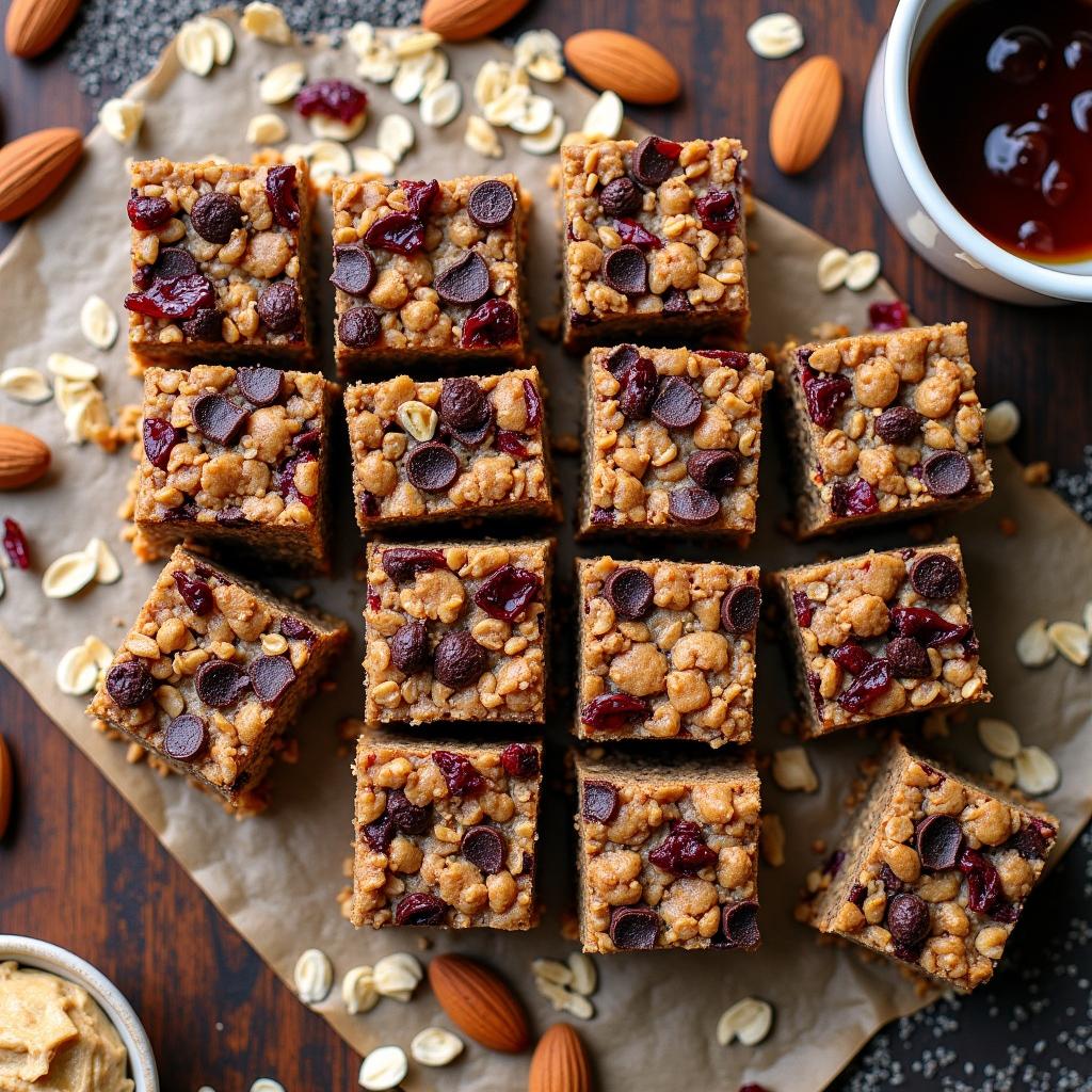 Chewy Chocolate Almond Granola Bars