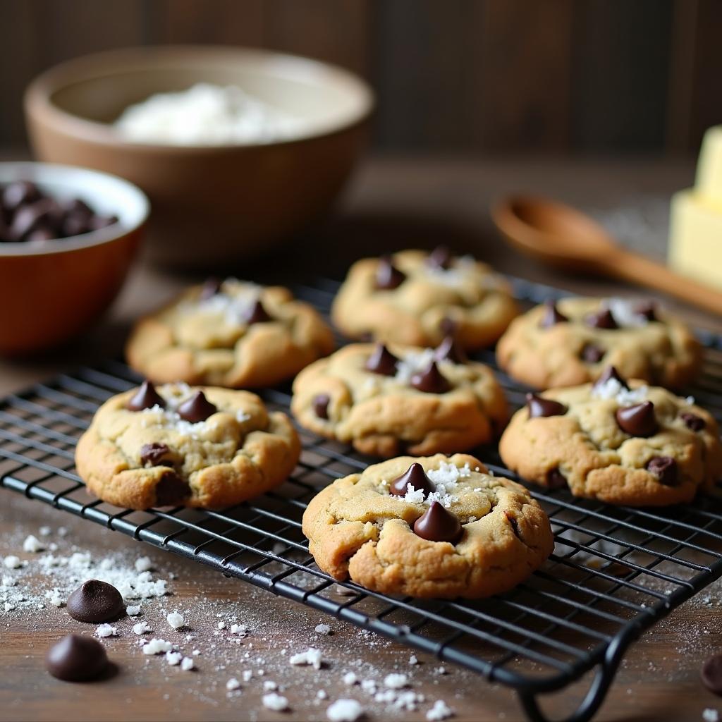 Chewy Chocolate Chip Cookies with a Hint of Sea Salt