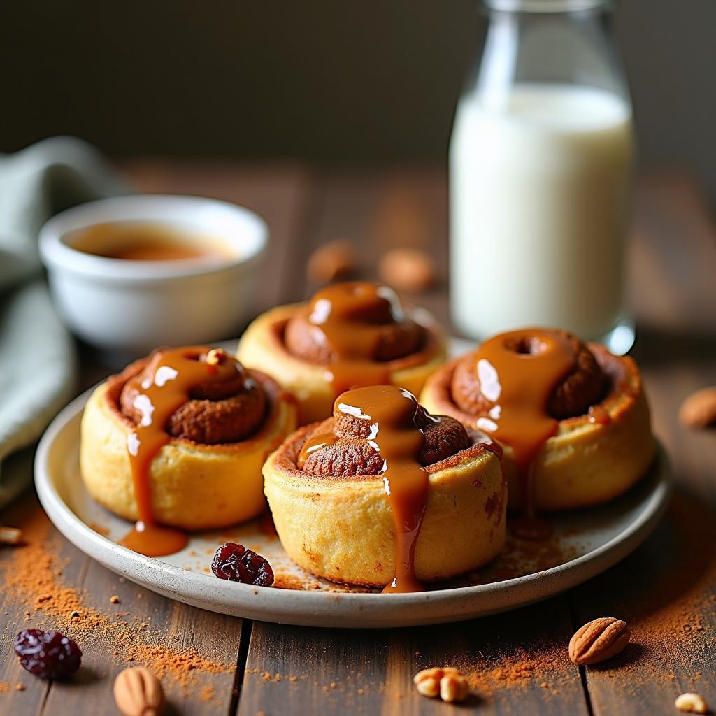 Chickpea Flour Cinnamon Rolls with Maple Tahini Drizzle