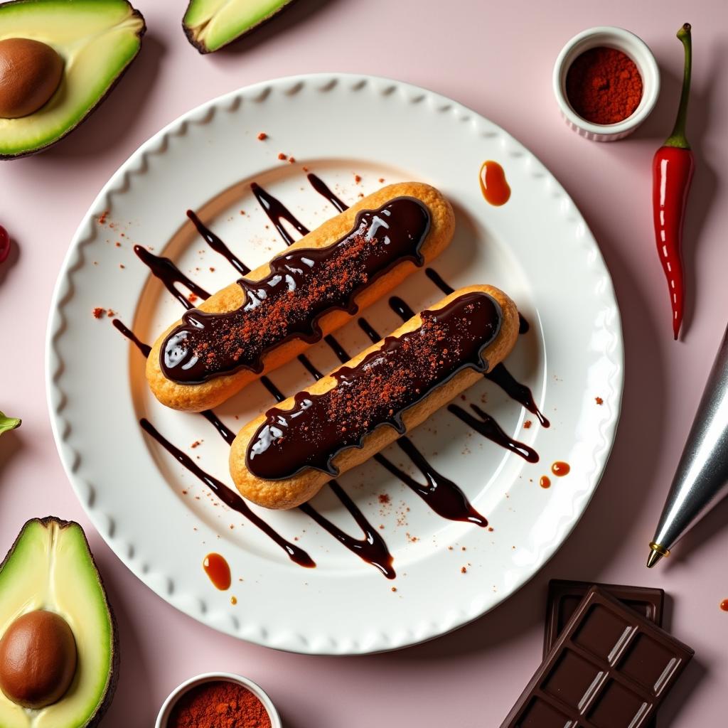 Choco-Chili Éclair with Avocado Mousse