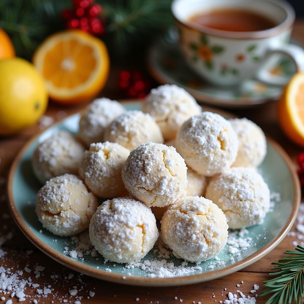 Choco-Coconut Snowball Cookies with a Zesty Twist