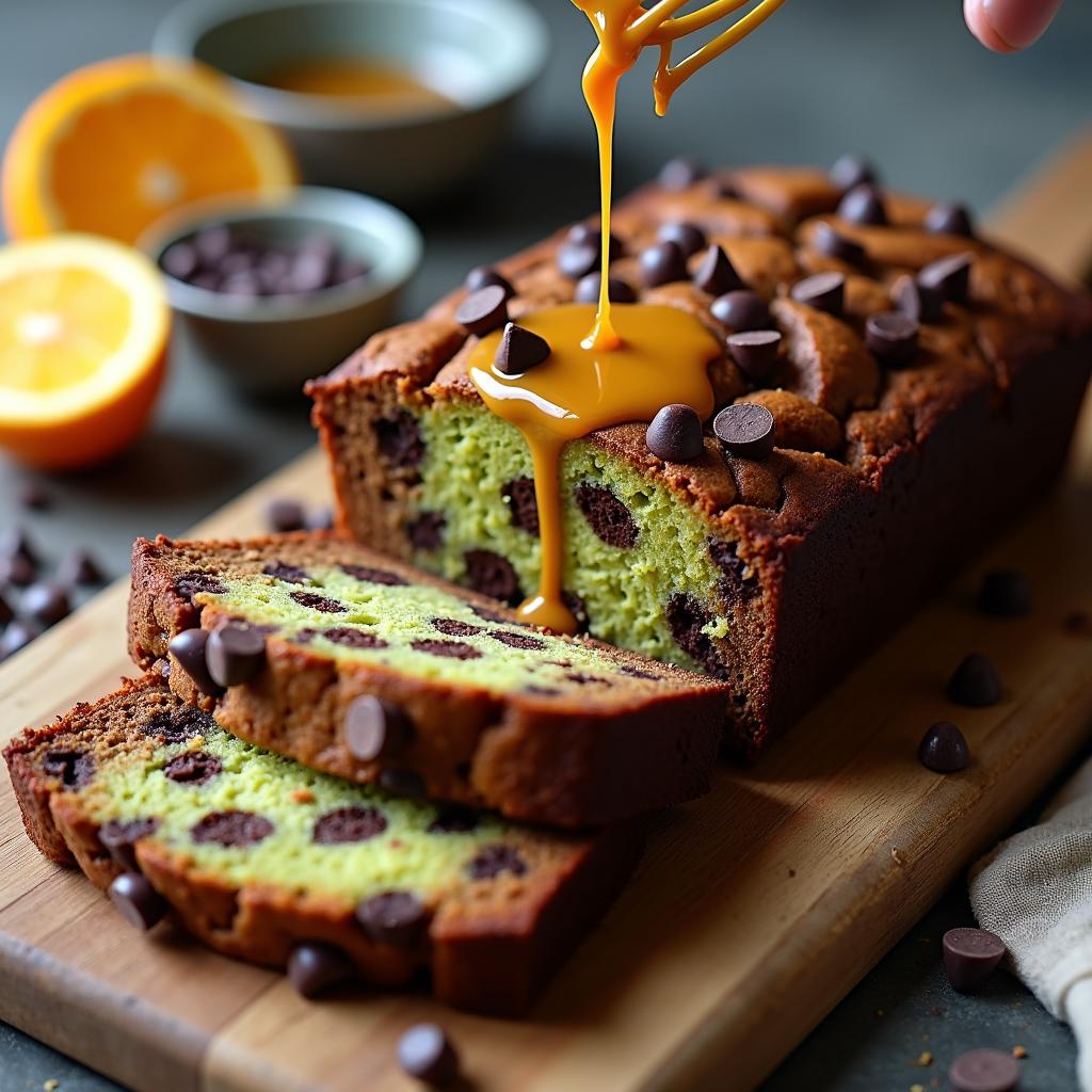 Chocolate Avocado Batter Bread with Spiced Citrus Glaze