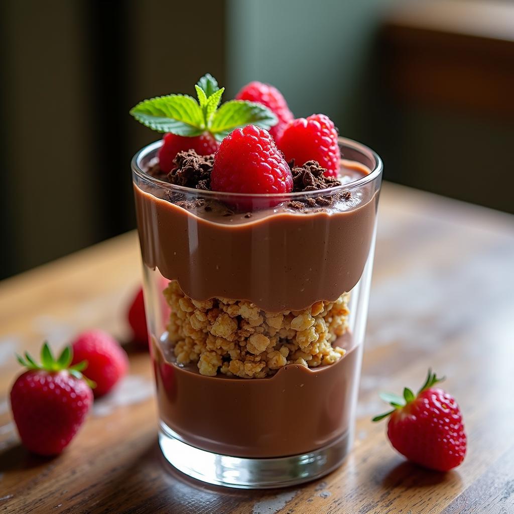 Chocolate Avocado Parfait with Cardamom-Spiced Granola