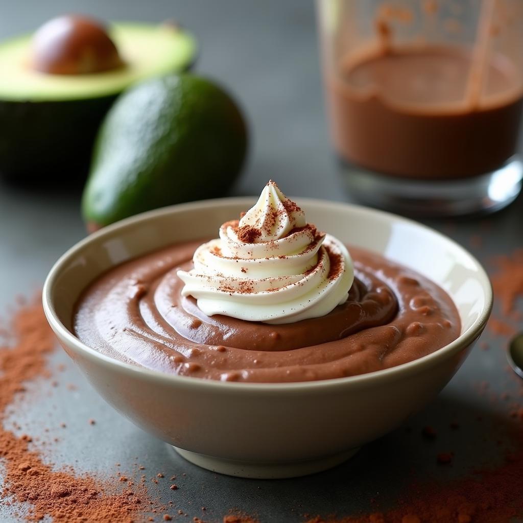 Chocolate Avocado Pudding with Espresso Whipped Cream