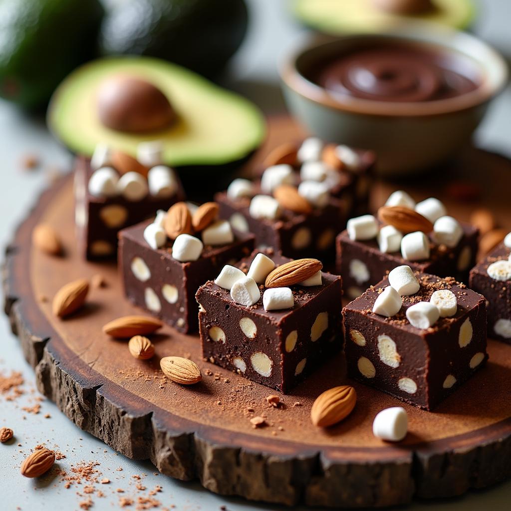 Chocolate Avocado Rocky Road Bites