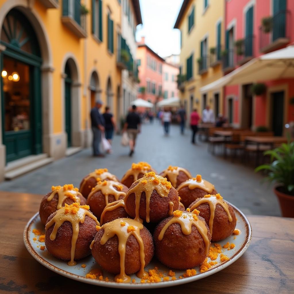 Chocolate Cardamom Zeppole with Spiced Orange Glaze