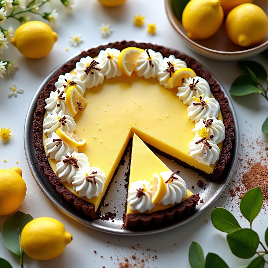 Chocolate-Citrus Symphony: Lemon Icebox Pie with Dark Chocolate Crust