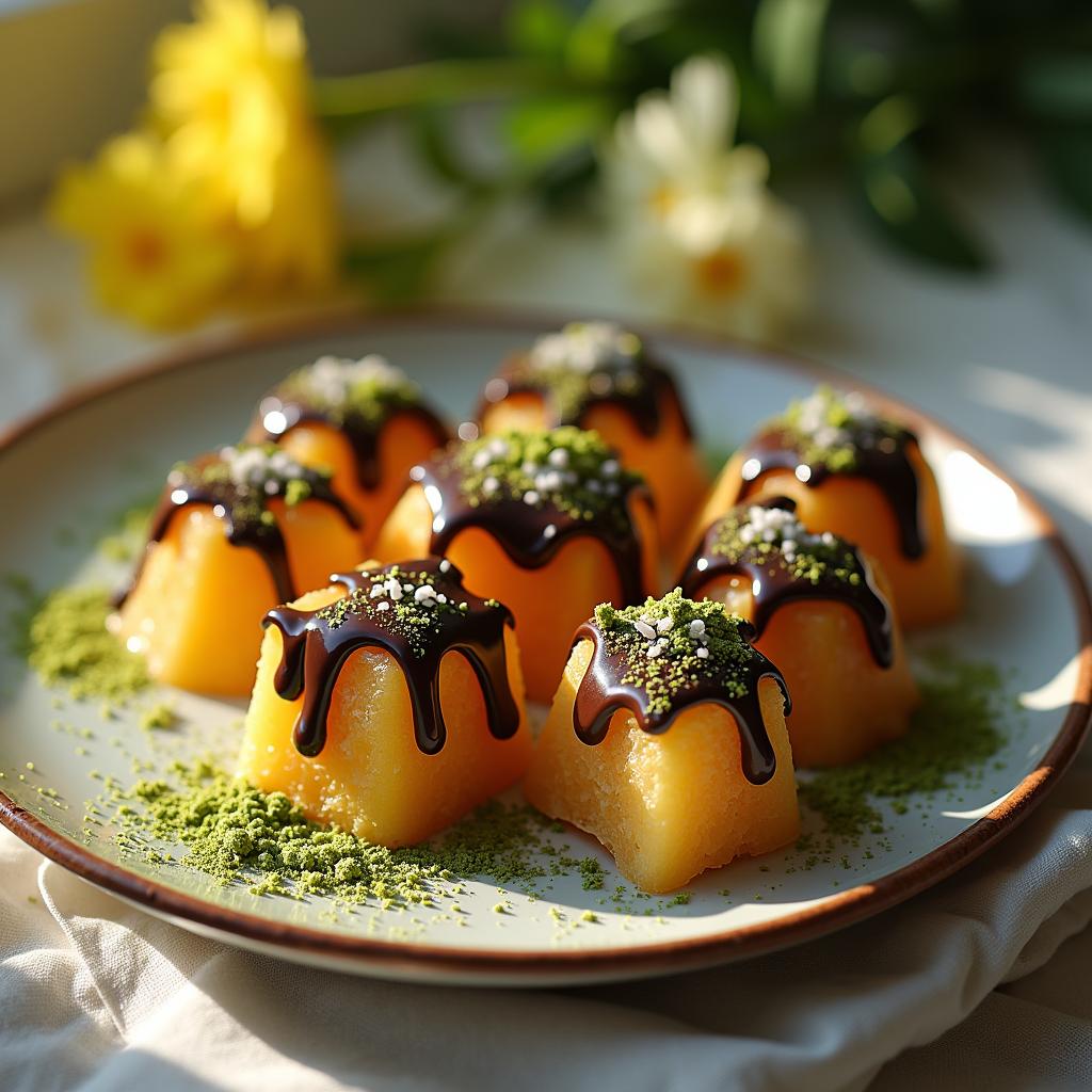 Chocolate Honeycomb Delight with Sea Salt and Matcha