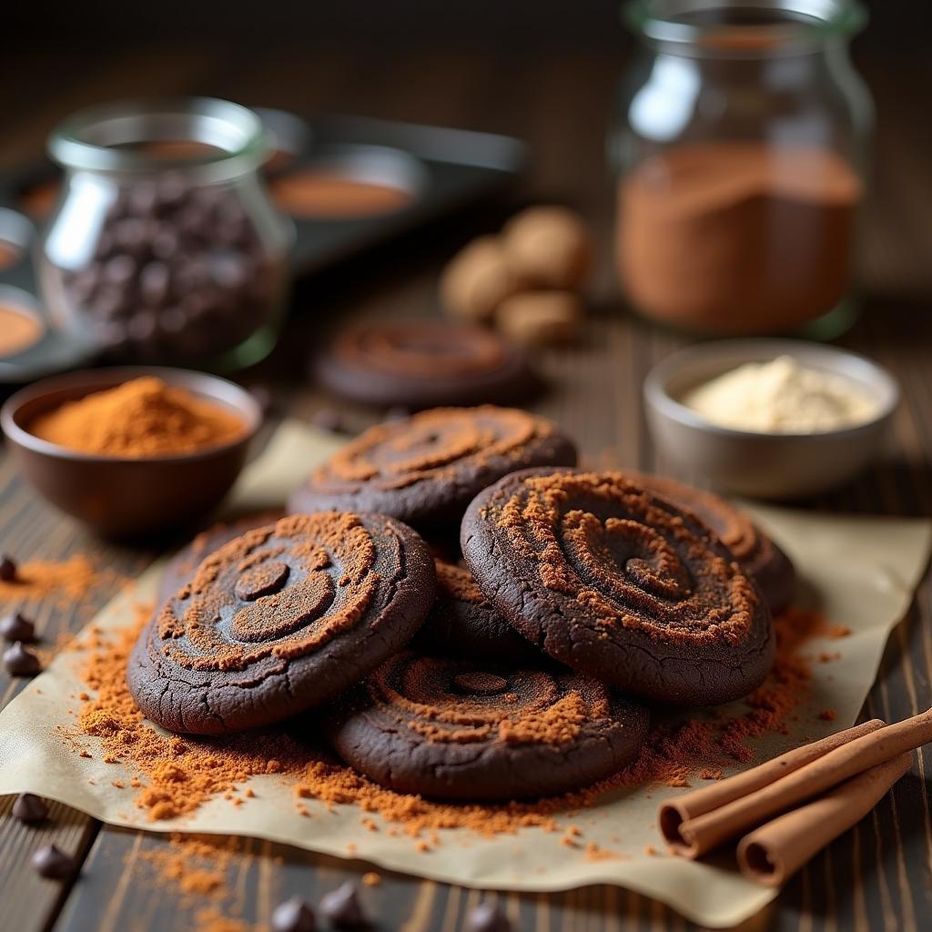 Chocolate-Infused Butter Cookies with Exotic Spice Dust