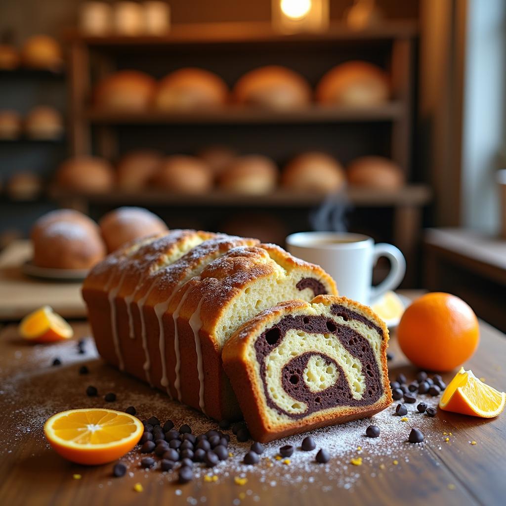 Chocolate-Infused Vienna Bread with Spiced Citrus Glaze