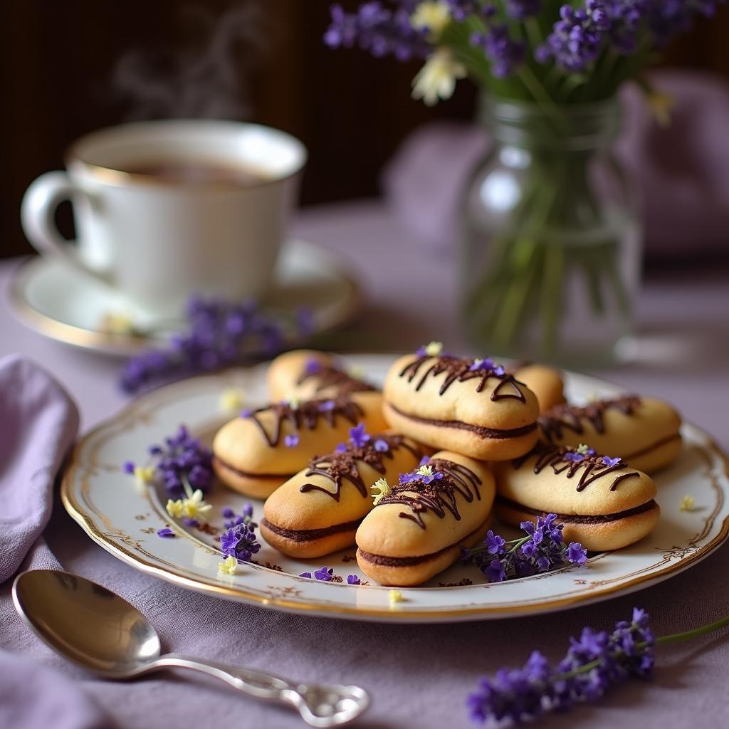 Chocolate Lavender Vienna Fingers