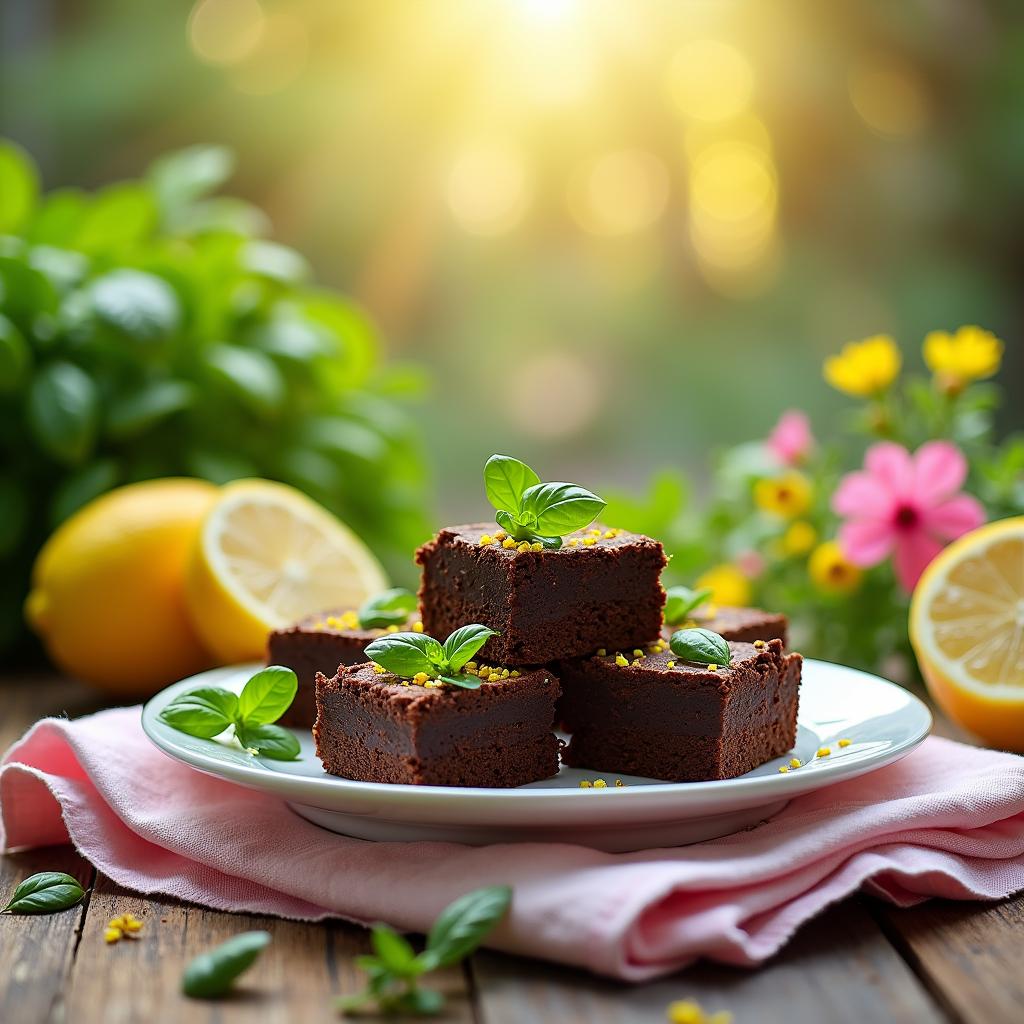 Chocolate Lemon Basil Squares