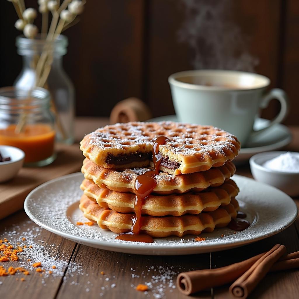 Chocolate-Stuffed Stroopwafels with Spiced Orange Infusion