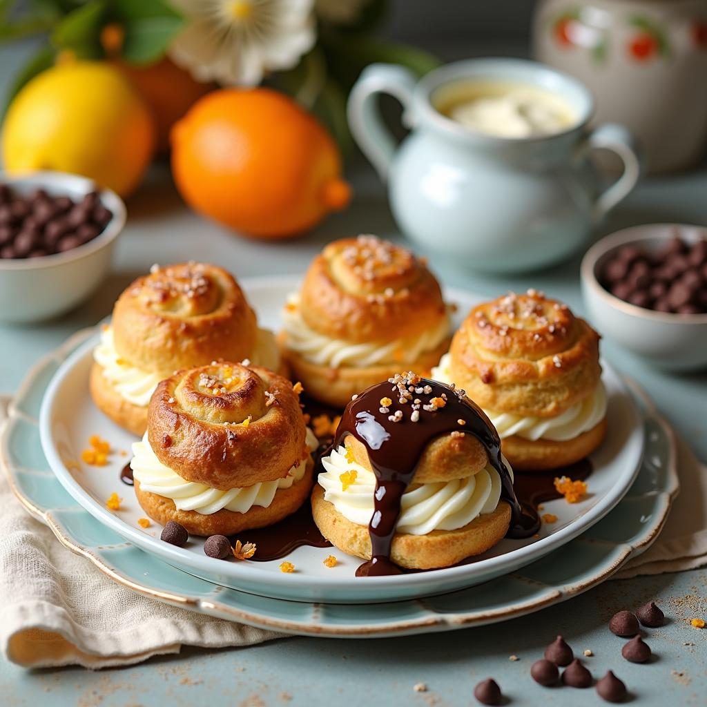 Choux Pastry Bliss: Cream Puff Delight with a Twist