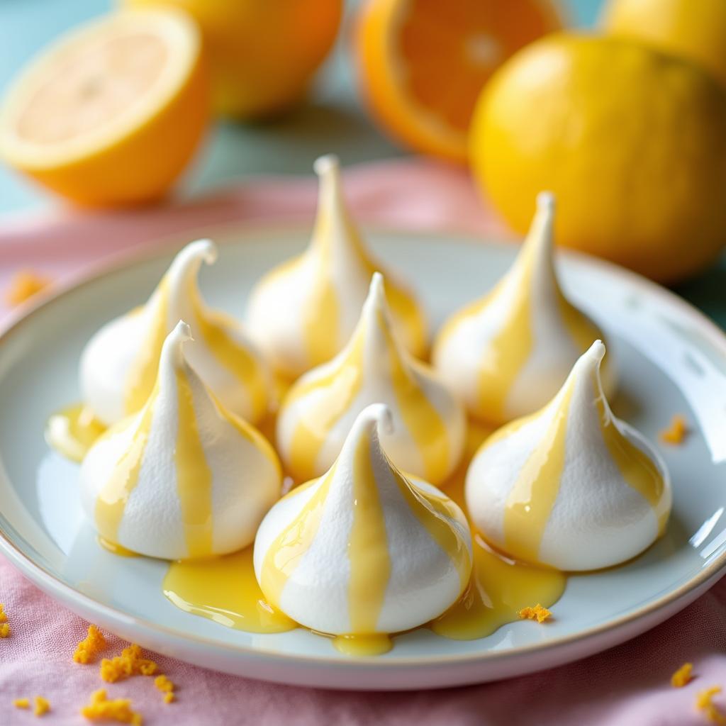 Cloud 9 Meringue Kisses with Citrus Zest Drizzle