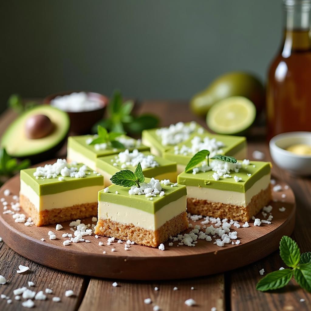 Decadent Coconut Vanilla Slice with Avocado Cream