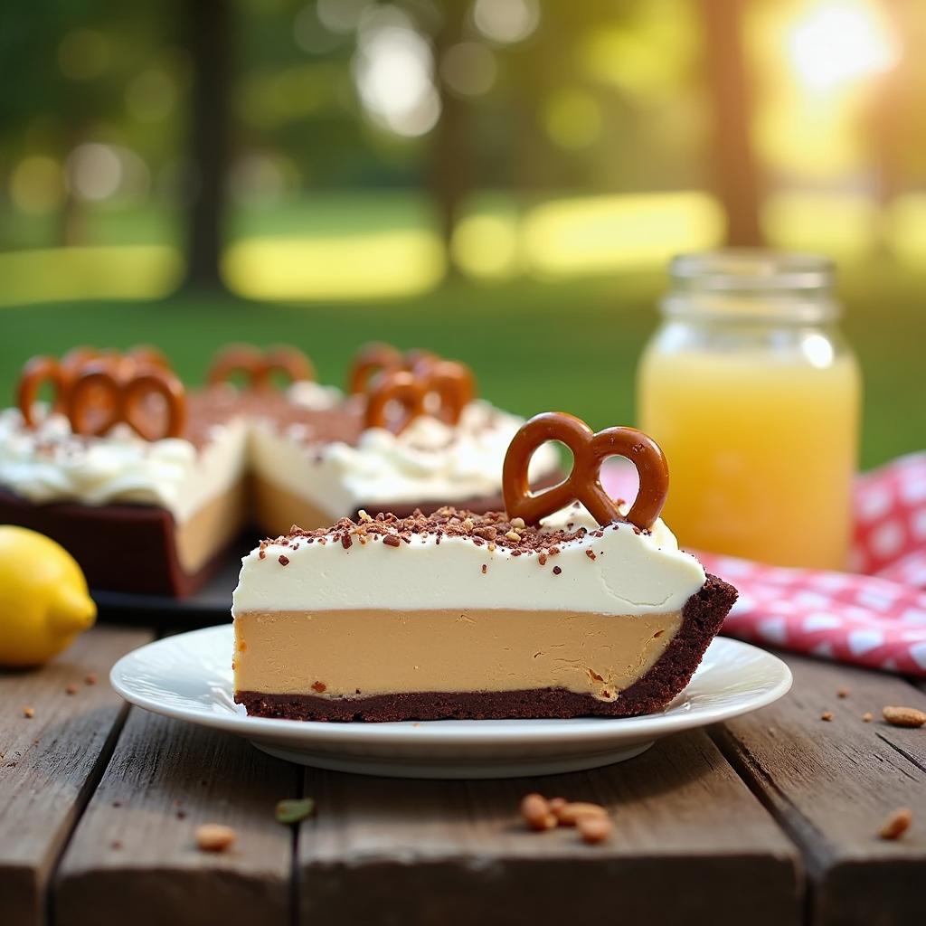 Decadent Peanut Butter Pie with a Chocolate Pretzel Crust