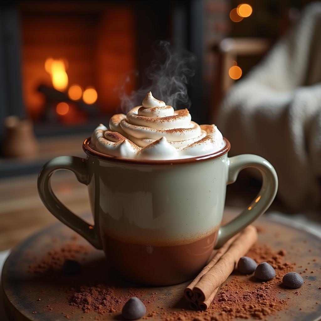 Decadent Spiced Hot Chocolate with Marshmallow Whipped Cream