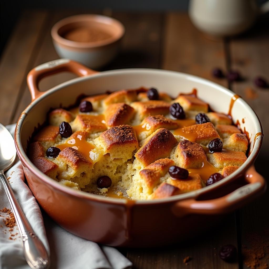 Decadent Vegan Bread Pudding with Maple Drizzle