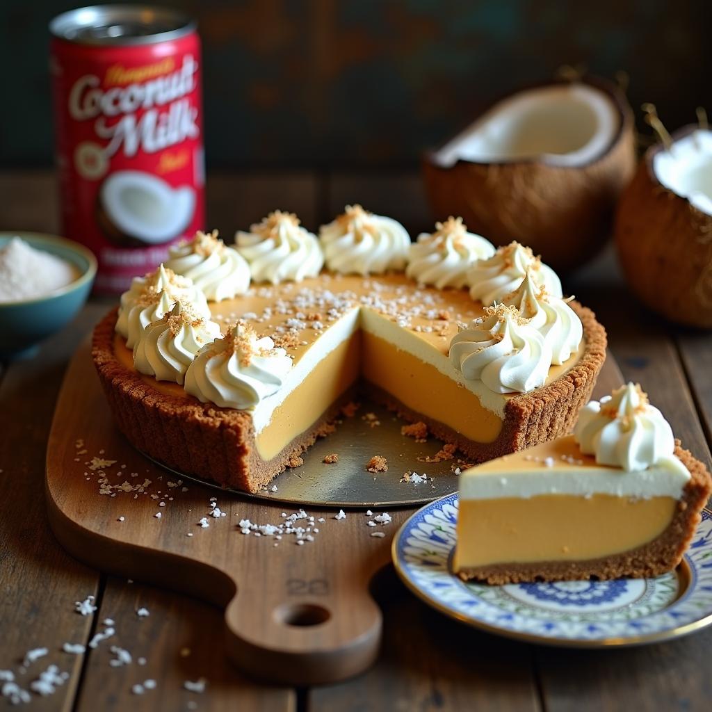 Decadent Vegan Butterscotch Pie with Coconut Whipped Topping