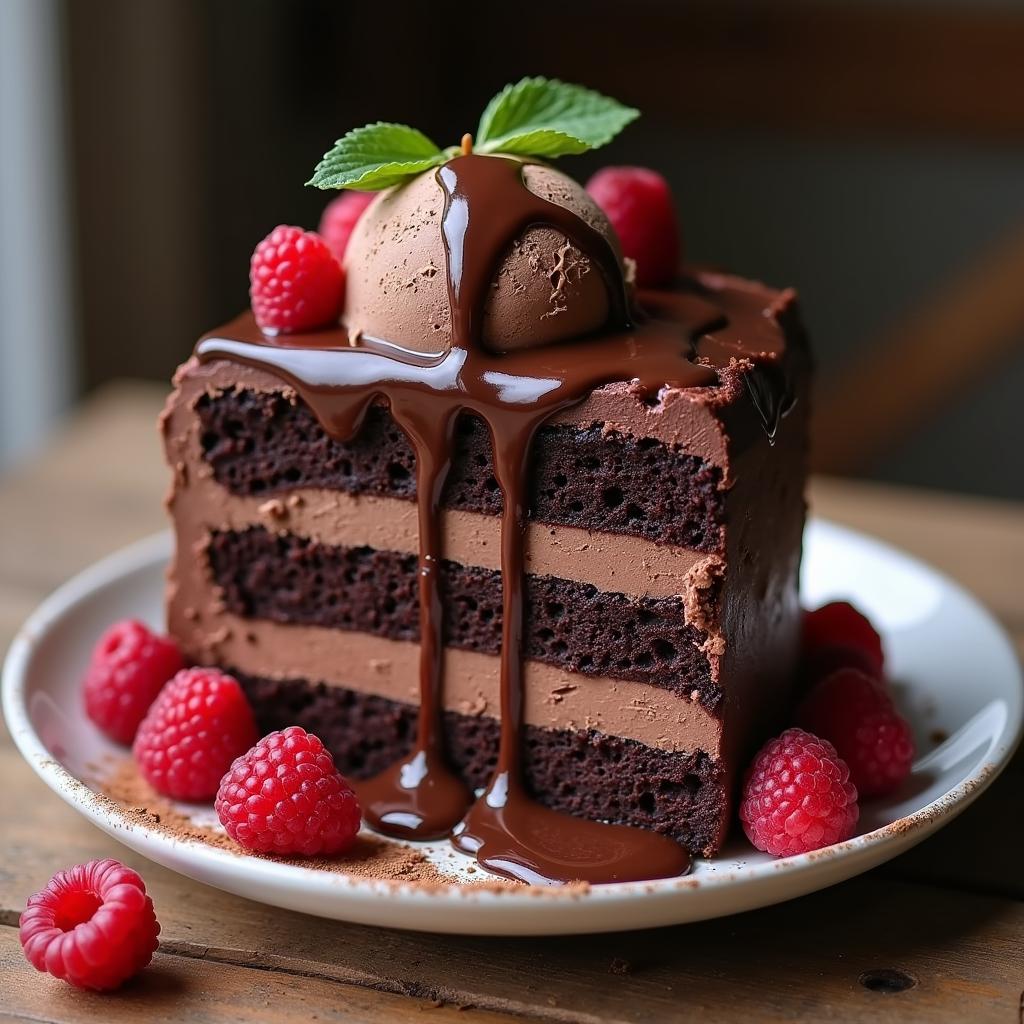 Decadent Vegan Chocolate Ice Cream Cake