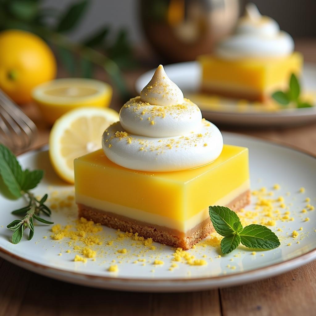 Deconstructed Lemon Bar with Meringue Clouds