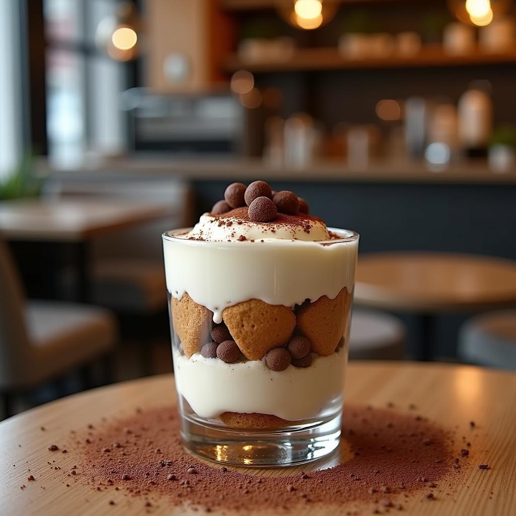 Deconstructed Tiramisu with Coffee Foam and Chocolate Caviar