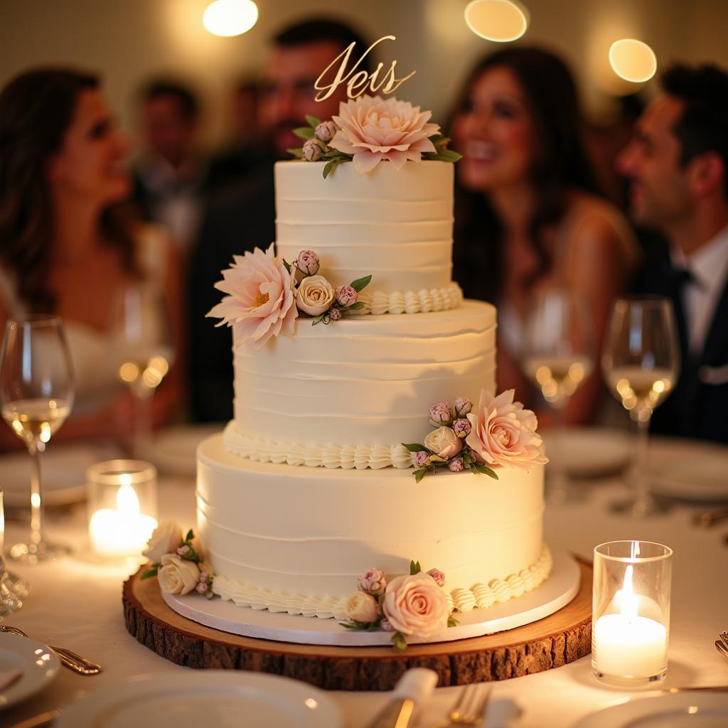 Elegant Vanilla Wedding Cake