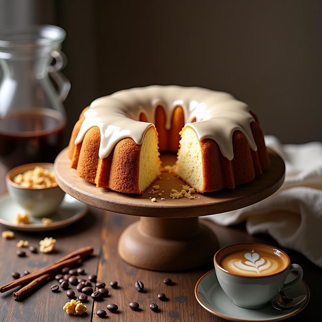 Espresso-Infused Cloud Coffee Cake with Vanilla Bean Glaze